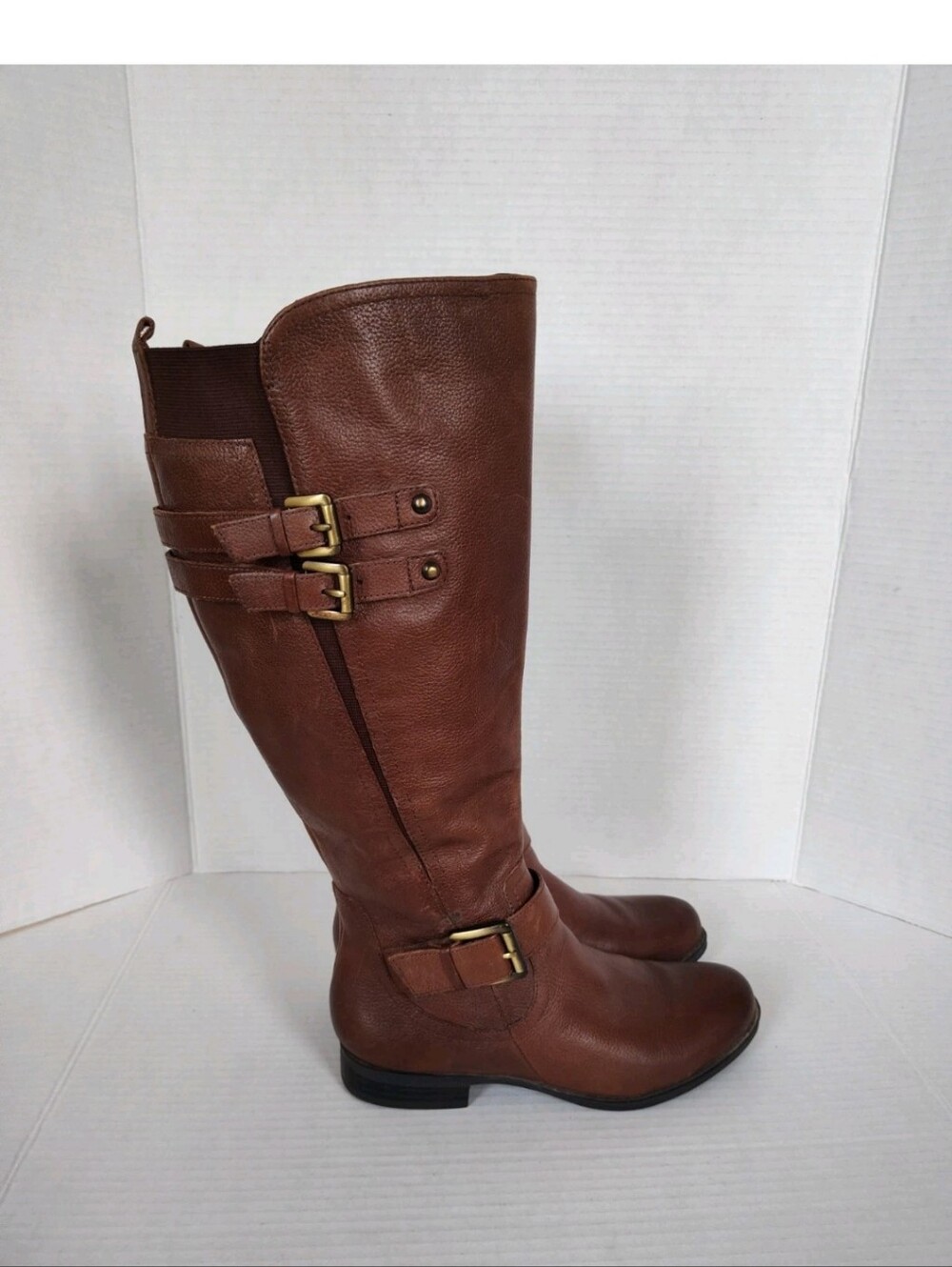 Naturalizer Jessie Boots Knee High Brown Leather Boots size 6.5 Wide Calf
